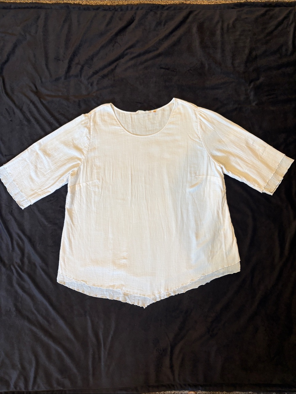 Soft Surroundings Siesta Key Tunic Top White Cotton Gauze Plus Size 1X